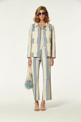 WIDE STRIPE COTTON NEREI JACKET